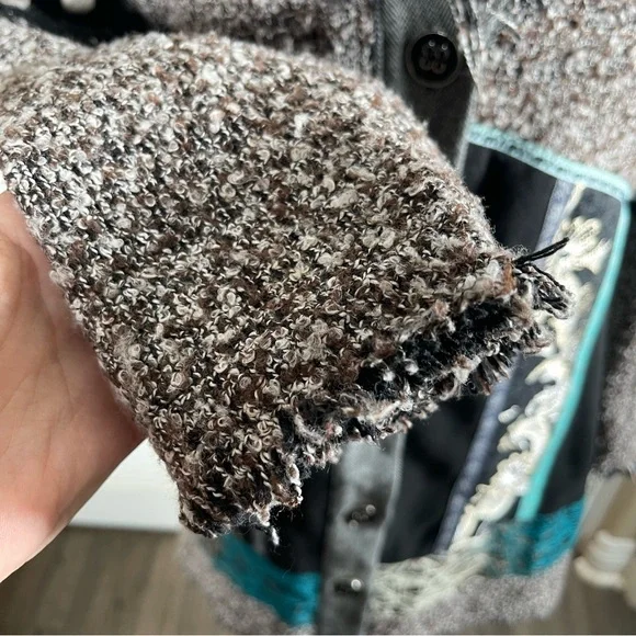 Dot Dot Couture Patchwork Knit Coat Jacket Size M NWOT - Picture 6 of 12